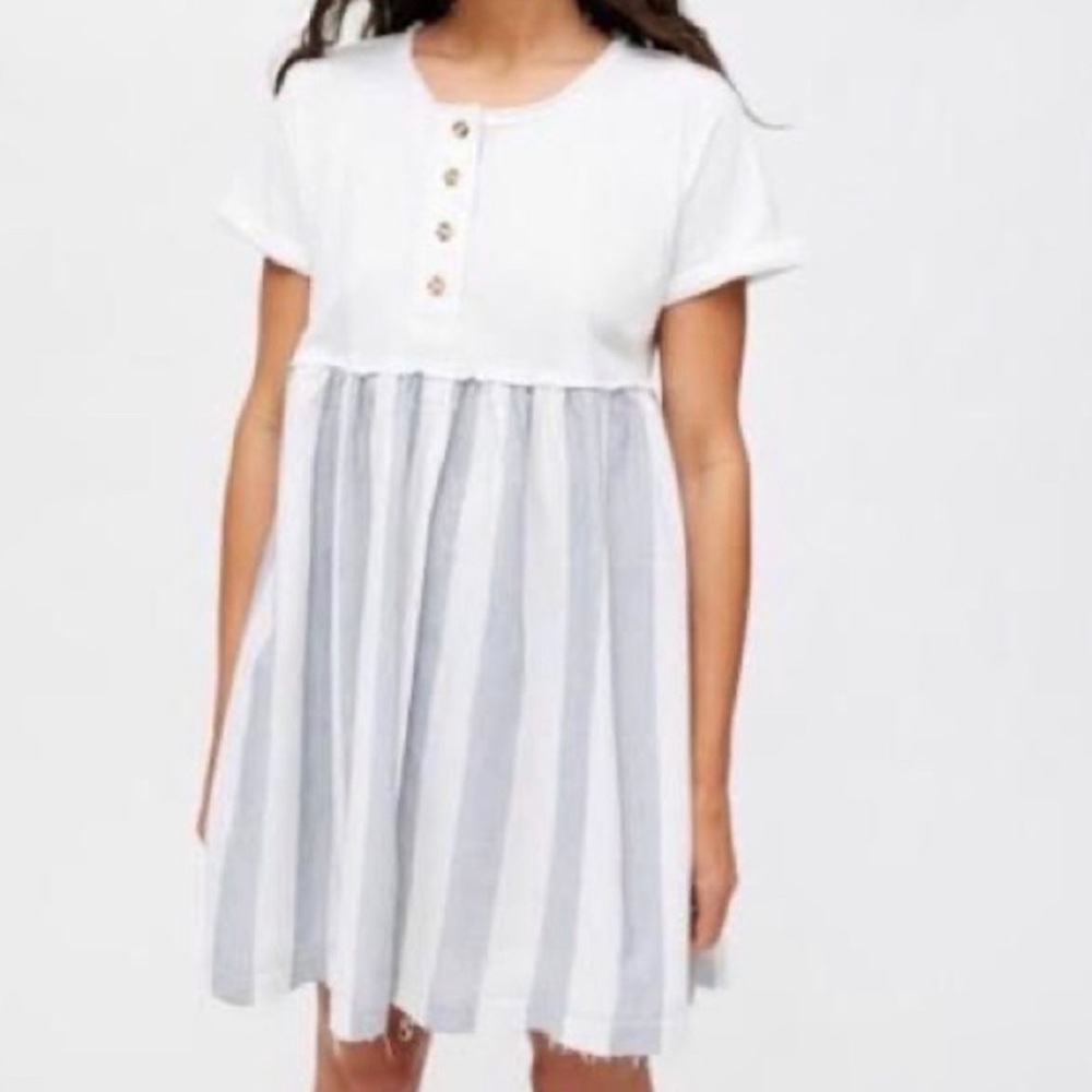 Urban outfitters stripe babydoll henley dress Sz medium